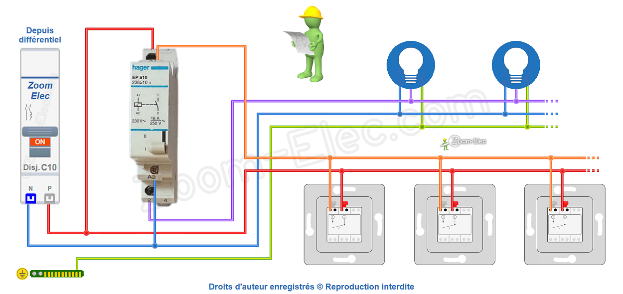 Comment brancher un télérupteur EP510 236510 ?