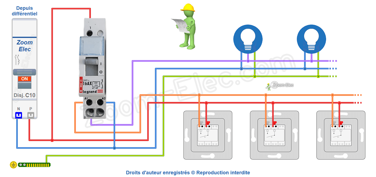 Comment brancher un télérupteur Legrand 04015 ?