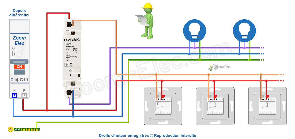 Comment brancher un télérupteur Novelec 150848 ?