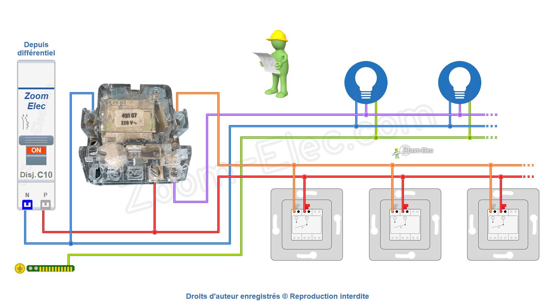 Comment brancher un ancien télérupteur Legrand encastrable ou de boite