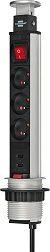 Brennenstuhl Multiprise Tower Power Bloc multiprise avec USB encastrable pour Plan de Travail