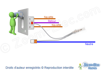 Branchement interrupteur va et vient avec voyant témoin Branchement interrupteur va et vient avec voyant témoin