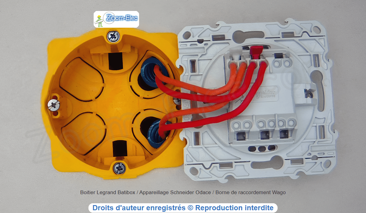 Branchement du poussoir du telerupteur