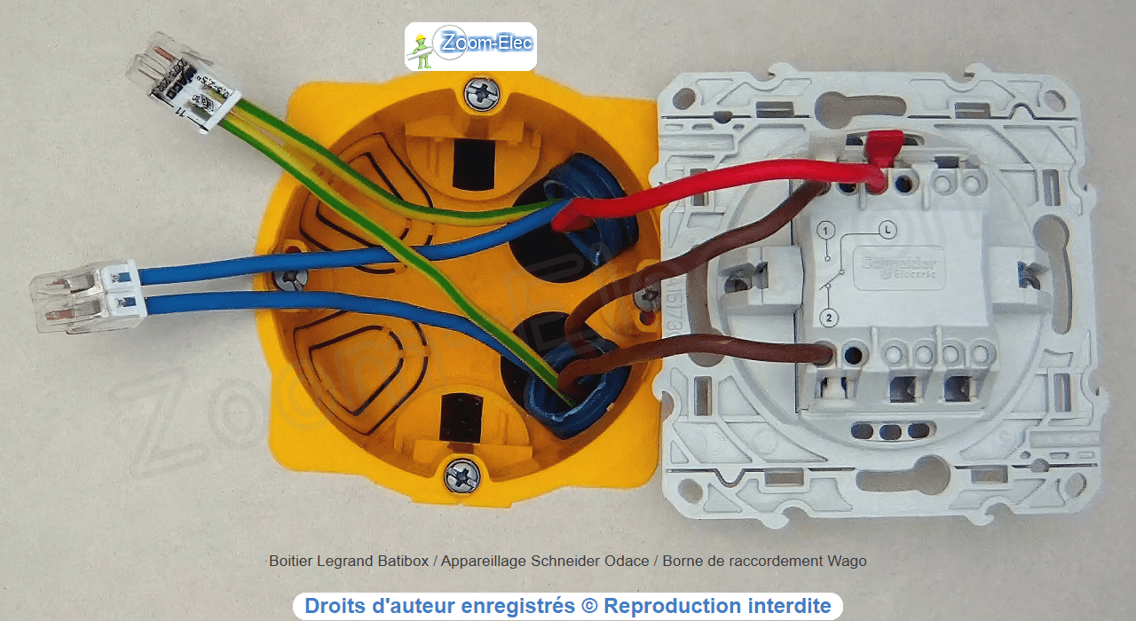 Branchement d'un va et vient coté alimentation