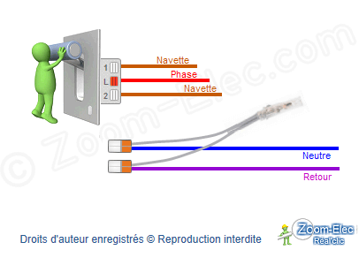 Branchement va et vient avec voyant témoin Branchement va et vient avec voyant témoin