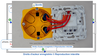 Brancher le 1er poussoir avec repiquage vers le 2e