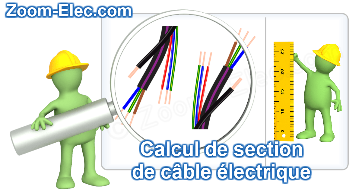 Calculateur de section de câble électrique avec champs pour l'intensité ou la puissance.