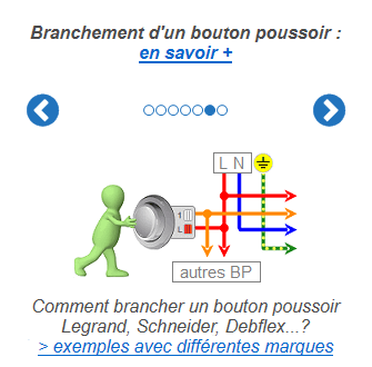 Raccordement de boutons poussoirs de différentes marques : Legrand, Schneider, Debflex...