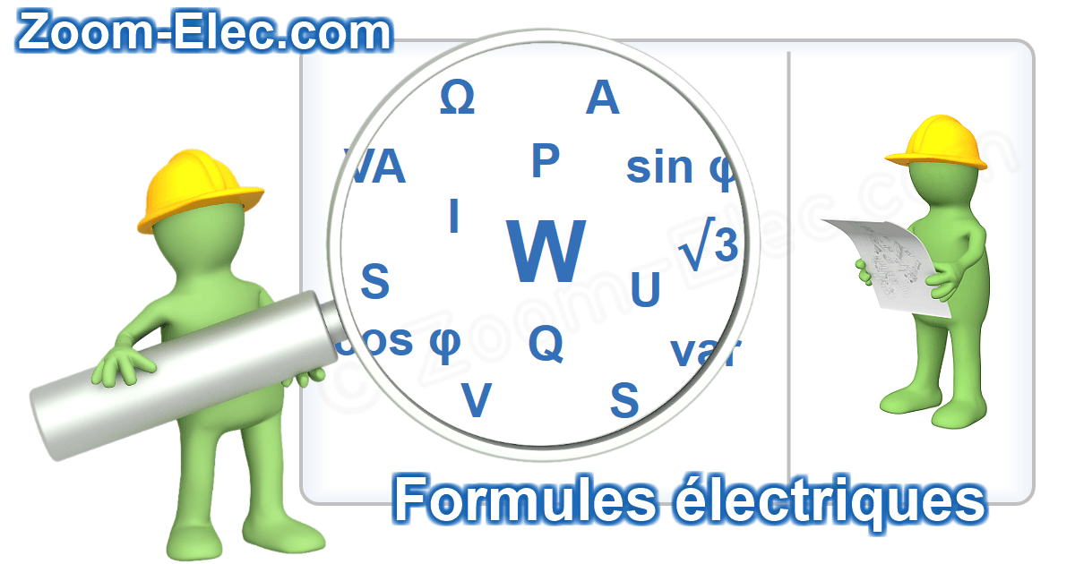 Aide-mémoire des formules électriques fondamentales : loi d'Ohm, puissance, énergie, calculs en courant continu et alternatif.