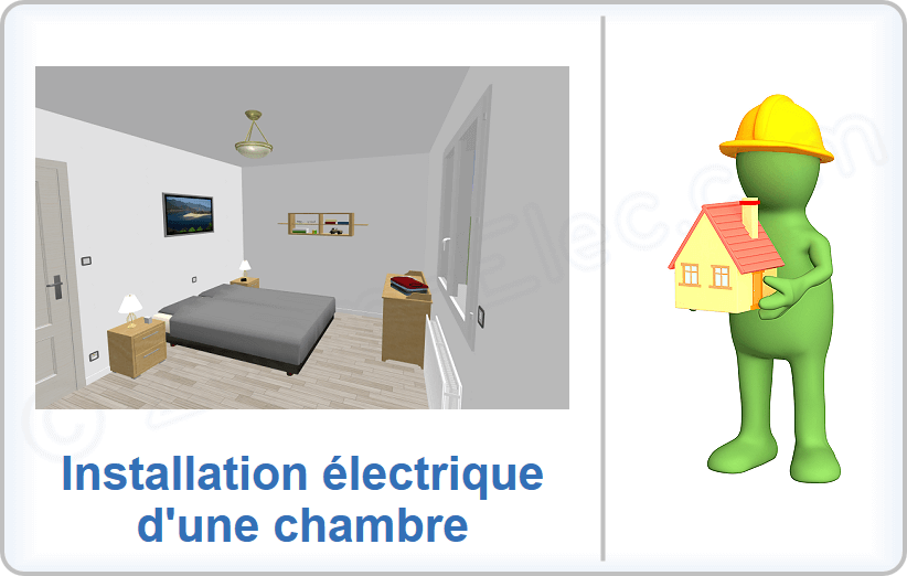 Installation des circuits électriques d'une chambre, conforme à la norme électrique NF C 15-100