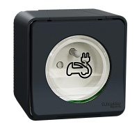 Prise de couant renforcée Schneider pour recharge de véhicule électrique
