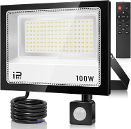Projecteur LED 100 W avec détecteur de mouvementr, super lumineux, étanche IP67, avec télécommande