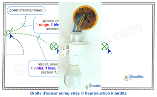 Brancher le DCL de la lampe et le repiquage