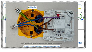 Raccordement du va-et-vient (coté retour lampe)
