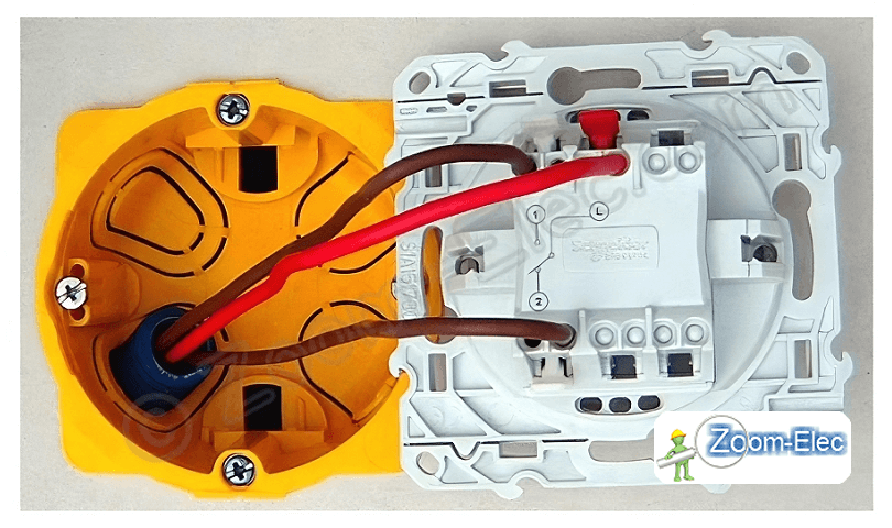 Raccordement interrupteur va et vient Schneider Odace : phase