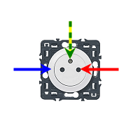 Position du neutre sur une prise - vue de face (étape 3)