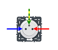 Position du neutre sur une prise - vue de face (étape 5)