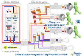 Schéma de câblage d'un télérupteur avec branchement dans une boîte de dérivation