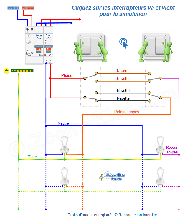 Schema du double allumage va et vient