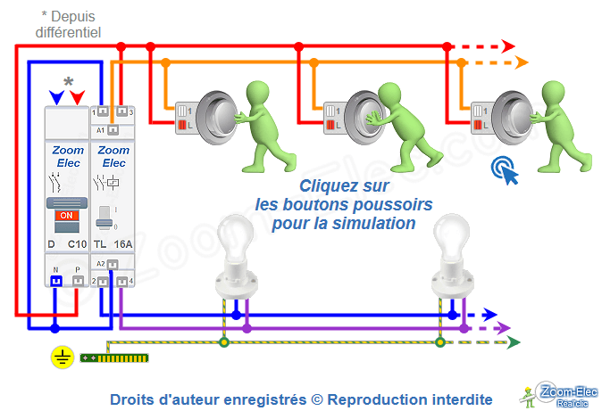Schéma télérupteur bipolaire 2 contacts