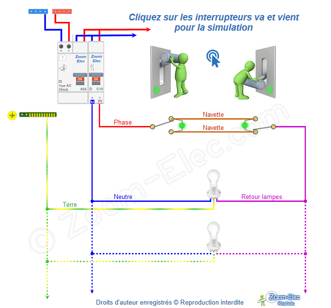 Va et vient lumineux sans neutre Va et vient lumineux sans neutre