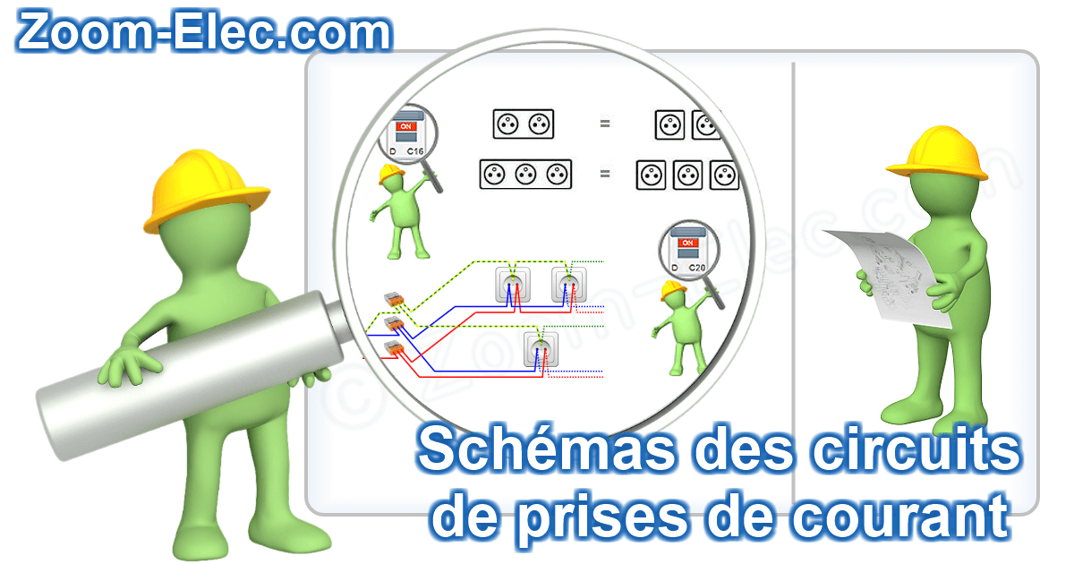 Zoom sur le schéma électrique d’un circuit de prises de courant en parallèle et son principe d’alimentation.
