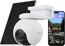 Camera Surveillance 360° WiFi exterieure sans Fil avec Panneau Solaire, 4G/Wi-F IEZVIZ 4G LTE 4K 