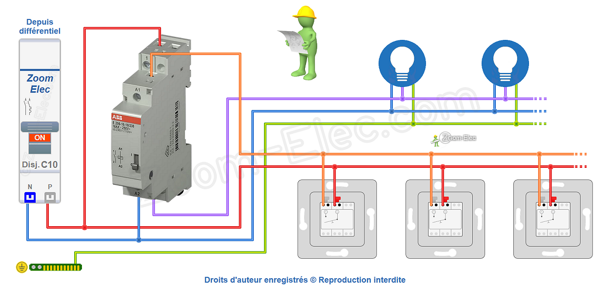 Comment brancher un télérupteur ABB ?